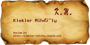 Klekler Mihály névjegykártya