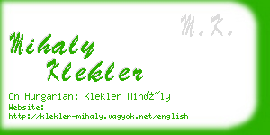 mihaly klekler business card